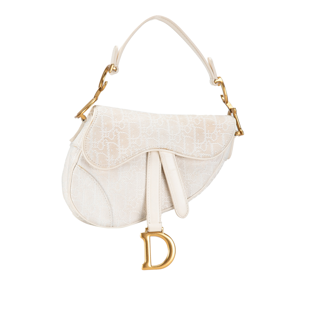 Pre-Loved Dior Mini Oblique Canvas Saddle Bag - Picture 2 of 8